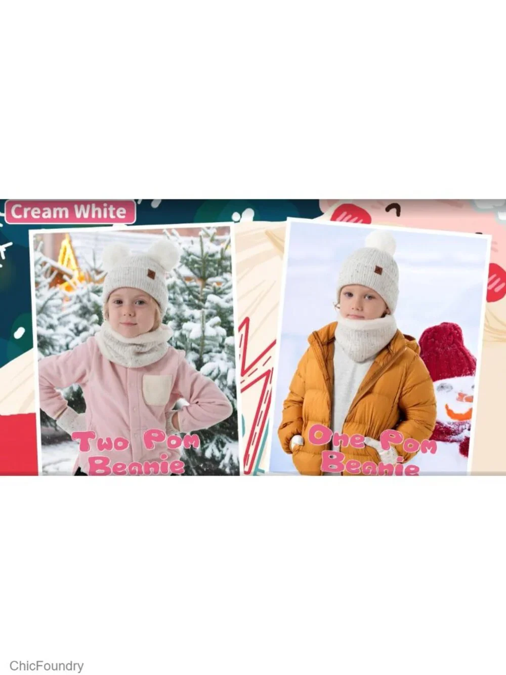 Toddler Kids Winter Hat Gloves Scarf Set Beanie Mittens Neck Warmer Touchscreen